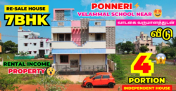 ⚡Re-sale House for Sale in Ponneri Near Velammal School  4 Portion House with Rental Income Property in Chennai 💥🤩