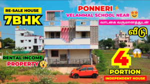 ⚡Re-sale House for Sale in Ponneri Near Velammal School 4 Portion House with Rental Income Property in Chennai 💥🤩