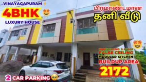 Luxury House in Kolathur | Spacious 4 BHK Villa with 2 Car Parking | Vinayagapuram, Chennai