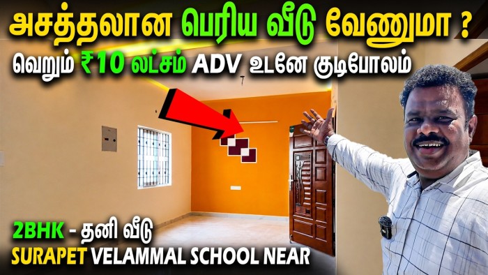 2 BHK Apartment for Sale in Chennai with Free Registration & Car Parking