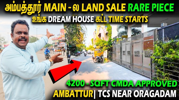 CMDA Approved Property for Sale in Ambattur | 4200 Sq Ft Premium Land on 40 Ft Road
