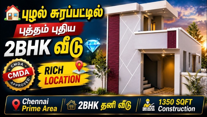 2 BHK Independent House for Sale in Puthagaram | CMDA Approved House Near Maduravoyal Bypass