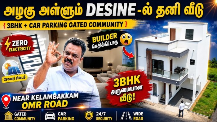 New Individual House in Chennai OMR Kelambakkam | Row House