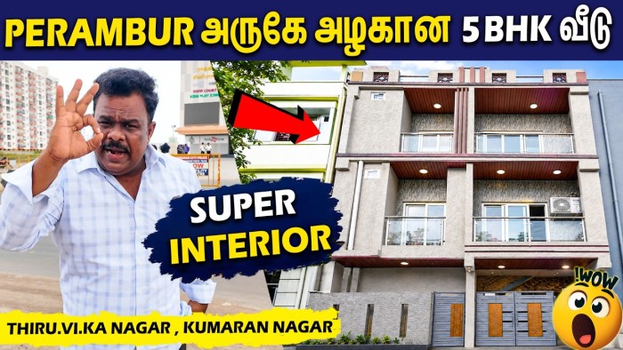 Kolathur Resale Individual House for Sale Near Perambur | Luxury 5BHK Duplex Home in Chennai