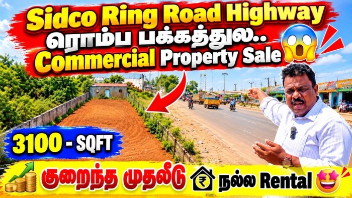 3100 Sq Ft Best Commercial Land for Sale Near Ring Road, SIDCO Industrial Area, Konimedu Junction, Red Hills, Chennai