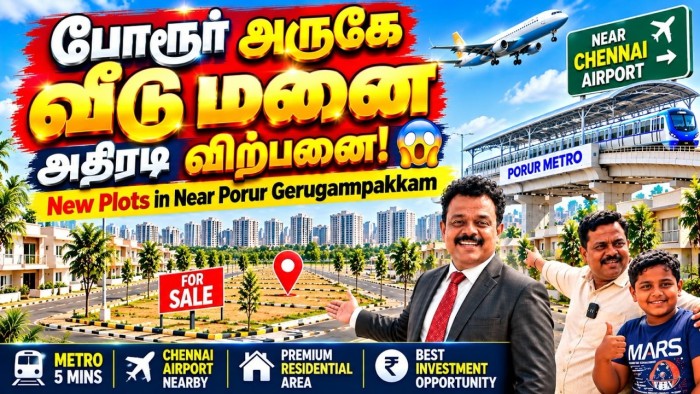 New Plots in Gerugambakkam Near Porur | Premium Residential Plots Starting ₹7,500/Sq.Ft in Gerugambakkam, Chennai