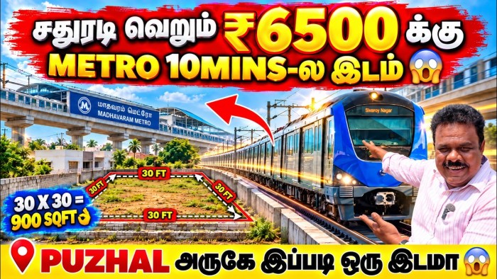 Residential Plots 900 sq ft Near Madavaram Metro and Kavankarai for Sale in Chennai